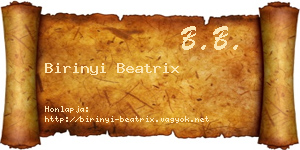 Birinyi Beatrix névjegykártya